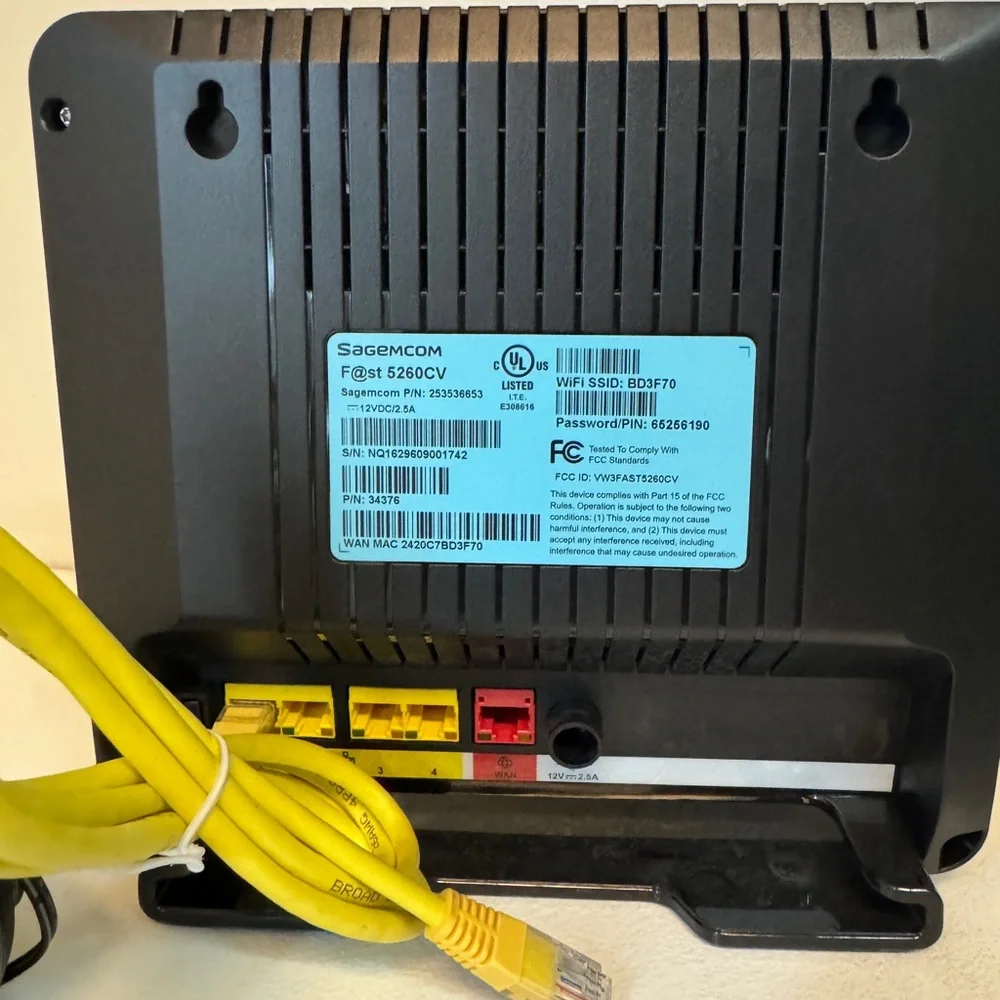 Black Networking Modem-Router Combo with Status Indicators - Picture 2 of 2
